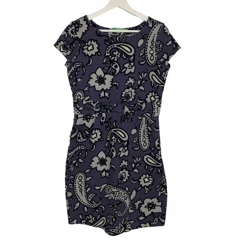 Boden Roma Paisley Floral Print Ponte Dress size 8R